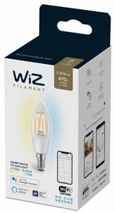 Philips WiZ Tunable white 8718699787196 LED žárovka svíčka filament E14 4,9W/470lm B35 2700-6500K