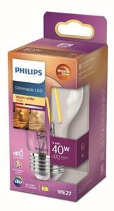 Philips 8719514323759 LED žárovka E27 3,4W/40W 470lm 2200-2700K A60 filament WarmGlow Dimmable