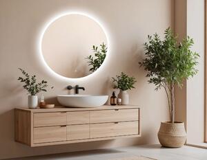 Venti Koło Led zrcadlo 80x80 cm kulatý s osvětlením stříbrná 5907459662283