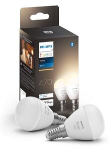 Philips Hue White 8719514356771 LED žárovka E14 5,7W/470lm P45 kapka 2700K bluetooth 2-set