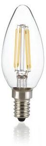 Ideal Lux 153933 LED žárovka E14 Filament B35 4W/450lm 4000K průhledná, svíčka