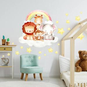 INSPIO-textilní přelepitelná samolepka - Dětské samolepky na zeď - Zvířata na oblázku