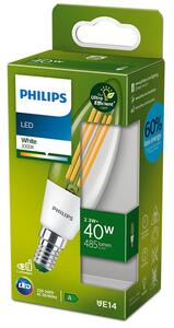 Philips 8719514435759 LED žárovka E14 2,3W/40W 485lm 3000K B35 filament svíčka A-class