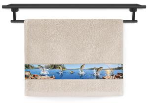 Ručník Veba RUJANA tisk Tajemství tiché vody béžová Velikost: 30x50 cm
