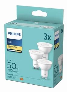 Philips 8719514393998 LED žárovka GU10 4,7W/50W 400lm 2700K PAR16 3-set