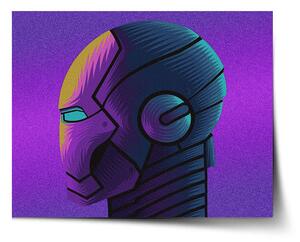 Sablio Plakát Iron Man Helma na fialové - 60x40 cm