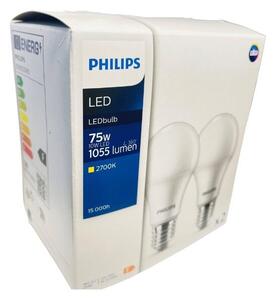 Philips 8719514471115 LED žárovka CorePro E27 10W/75W 1055lm 2700K A60 bílá 2-set