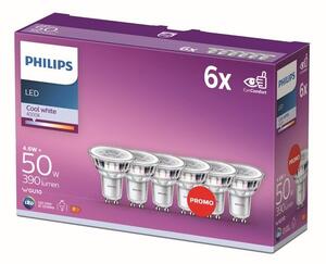 Philips 8718696764657 LED žárovka GU10 PAR16 4,6W/50W 390lm 4000K 36D 6-set