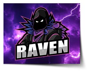 Sablio Plakát FORTNITE RAVEN Fialová bouře - 60x40 cm