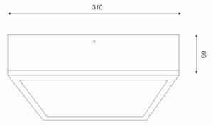 Stropní svítidlo NATURAL SQUARE 2xE27/15W/230V 31x31 cm borovice/černá