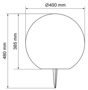 LED RGBW Solární lampa BALL LED/3,7V 1500 mAh pr. 40 cm IP65 + dálkové ovládání