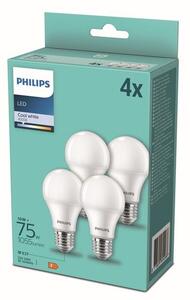 Philips 8718699694968 LED žárovka E27 10W/75W 1055lm A60 4000K 4-set