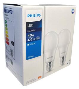 Philips 8719514470996 LED žárovka CorePro E27 4,9W/40W 470lm 4000K A60 bílá 2-set