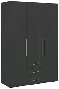 ŠATNÍ SKŘÍŇ S OTOČNÝMI DVEŘMI, antracitová, vysoce lesklá antracitová, 146,6/218,6/59 cm Xora - Šatní skříně