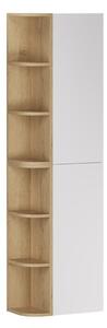 Comad Závěsná vysoká koupelnová skříňka Aster I 160 cm bílá/dub cremona