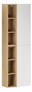 Comad Závěsná vysoká koupelnová skříňka Aster II 160 cm bílá/dub cremona