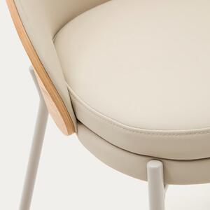 Béžová koženková jídelní židle Kave Home Eamy