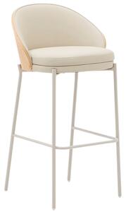 Béžová koženková barová židle Kave Home Eamy 77 cm