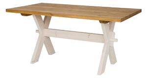 Dřevěný selský stůl 100x200cm MES 16 - K17 bílý vosk