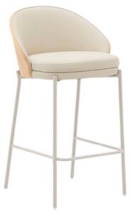 Béžová koženková barová židle Kave Home Eamy 65 cm
