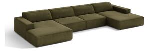 Khaki sametová modulární rohová pohovka (do "U") Jodie – Micadoni