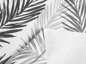 PVC ubrus Šedo-černé palmové listy PV-077 - metráž š. 140 cm