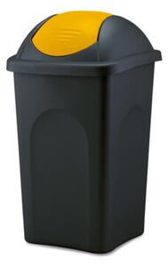 Odpadkový koš Multipat 60 l, černý, žluté víko