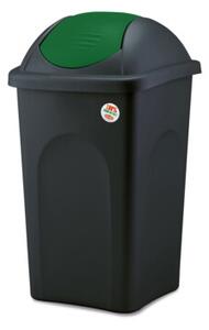 Odpadkový koš Multipat 60 l, černý, zelené víko