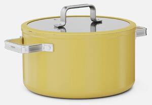 Fabini Kastrol Meda 5.0 Standard, ø 24 cm (5,4 l) - Nepřilnavý kastrol s keramickým povrchem s poklicí, žlutý