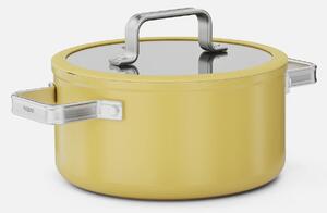 Fabini Hrnec Meda 5.0 Standard, ø 20 cm (2,6 l) - Nepřilnavý hrnec s keramickým povrchem s poklicí, žlutý