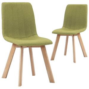 Jídelní židle 2 ks zelené textil