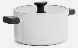 Fabini Kastrol Meda 5.0 Economy, ø 24 cm (5,4 l) - Nepřilnavý hrnec s keramickým povrchem s poklicí, krémový