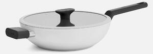 Fabini Wok pánev Meda 5.0 Economy, ø 28 cm - Nepřilnavá pánev s keramickým povrchem s poklicí, krémová