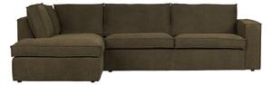 Tmavě zelená rohová pohovka WOOOD Freddie, levý roh