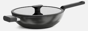 Fabini Wok pánev Meda 5.0 Economy, ø 28 cm - Nepřilnavá pánev s keramickým povrchem s poklicí, černá