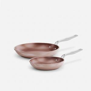 Fabini Sada pánví Meda 5.0 Pro, ø 20 cm + ø 26 cm, 2 díly - Nepřilnavé pánve s keramickým povrchem, broskvově růžové