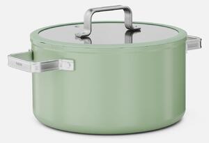 Fabini Kastrol Meda 5.0 Standard, ø 24 cm (5,4 l) - Nepřilnavý kastrol s keramickým povrchem s poklicí, šalvějově zelený