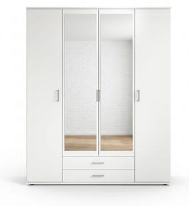 Skříň KAREL 4D2Z šatní, 159cm bílá