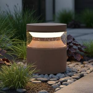 IDEAL LUX Ideal Lux LED podlahová lampa Boeing, kávově hnědá, výška 15 cm, Hnědá / rez, kov