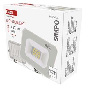 EMOS LED reflektor SIMPO 10 W, bílý, neutrální bílá 1531221301