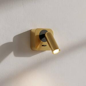 IDEAL LUX Ideal Lux LED nástěnné bodové svítidlo Bean, mosazná barva, šířka 7 cm, Mosaz / zlato, Obývací pokoj / jídelna, kov, Moderní