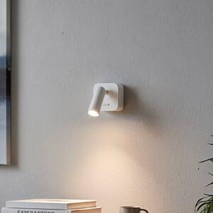 IDEAL LUX Ideal Lux LED nástěnné bodové svítidlo Bean, bílé, šířka 7 cm, kov, Bílá / opál, Obývací pokoj / jídelna, kov, Moderní