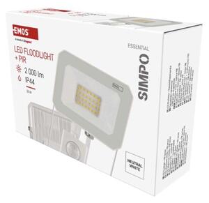 EMOS LED reflektor SIMPO, 20W, PIR, neutrální bílá 1531232302