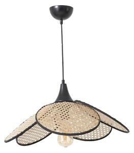 Lustr na lanku FUME 1xE27/40W/230V pr. 45 cm černá/béžová