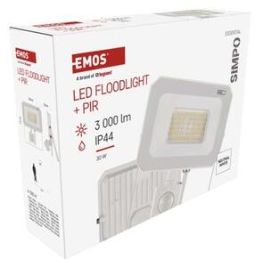 EMOS LED reflektor SIMPO, 30W, PIR, neutrální bílá, IP44 1531233301