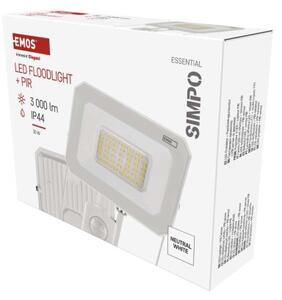 EMOS LED reflektor SIMPO, 30W, PIR, neutrální bílá 1531233301
