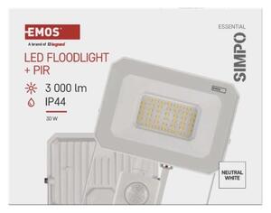 EMOS LED reflektor SIMPO, 30W, PIR, neutrální bílá, IP44 1531233301
