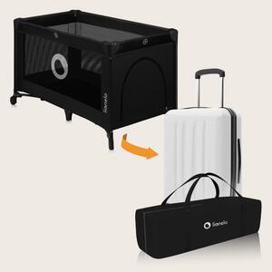 Lionelo - Cestovní postýlka STEFI Black Carbon