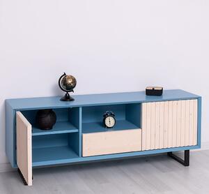 Kombinovaný televizní stolek Layne 752 - modrá/béžová
