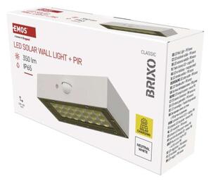EMOS Solární LED svítidlo BRIXO s pohybovým čidlem, bílé, neutrální bílá 1553161000